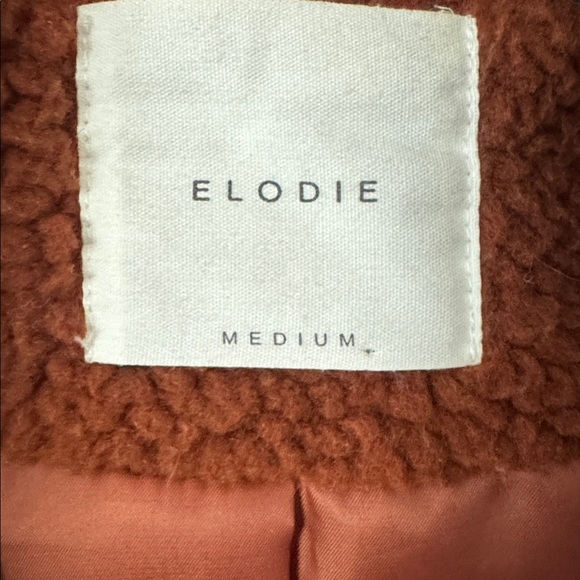 Elodie Rust Brown Teddy Zip Jacket - Picture 4 of 5